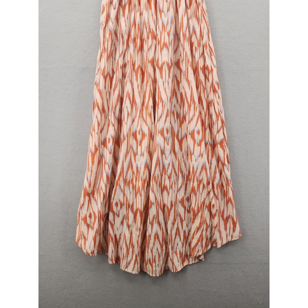 Nine West Petites Ikat Print High-Low Midi Dress Rust Orange Sleeveless PXS New - Picture 7 of 12